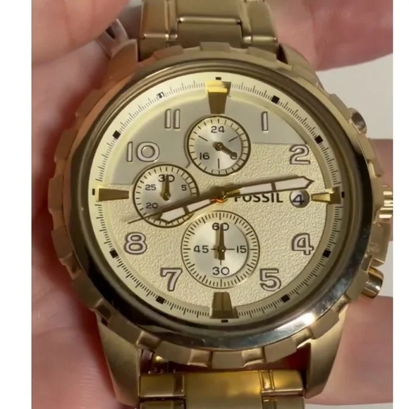 Fossil Gold Tone Chronograph Stainless Steel Bracelet Watch - Picture 2 of 5